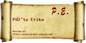 Péts Erika névjegykártya