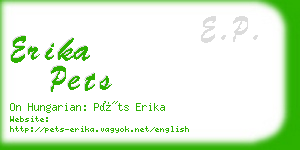 erika pets business card
